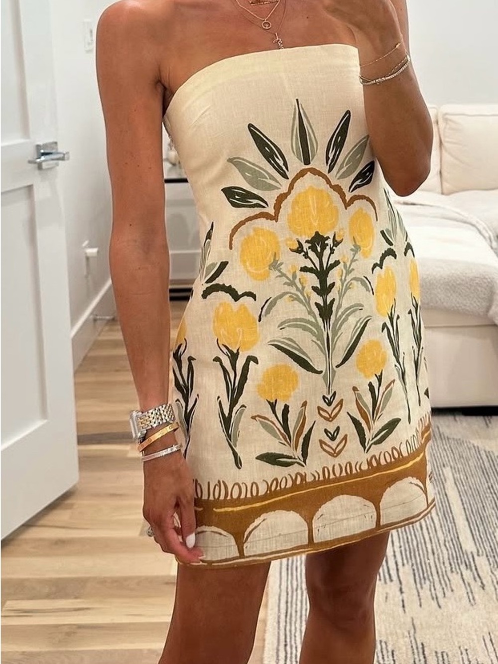 Abercrombie & Fitch Strapless Linen Mini Dress